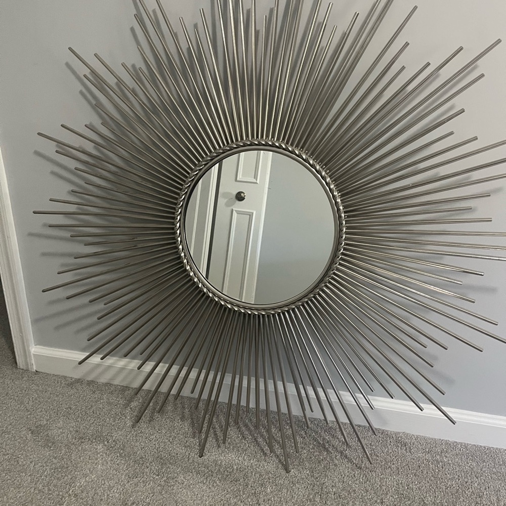 Sunburst Silver Wall Mirror